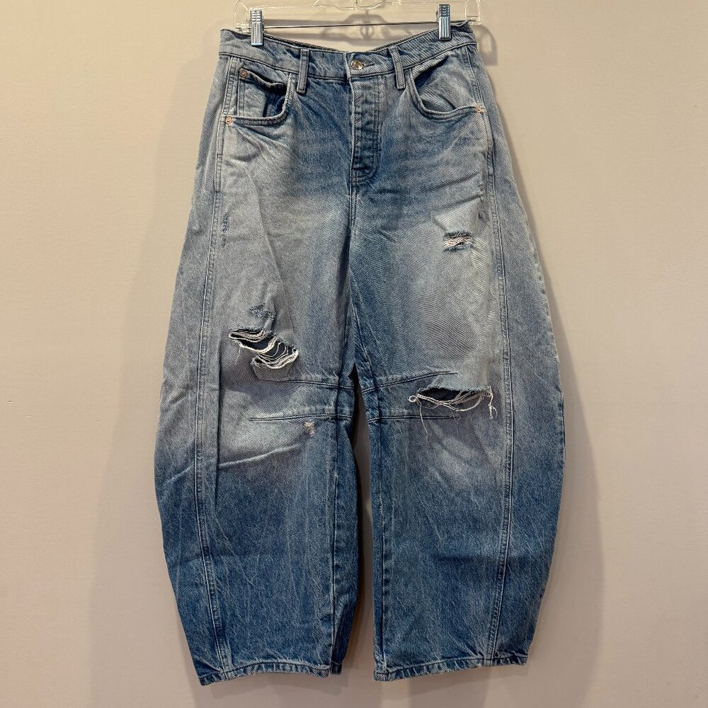 Free People WE THE FREE Good Luck Mid Rise Barrel Jeans